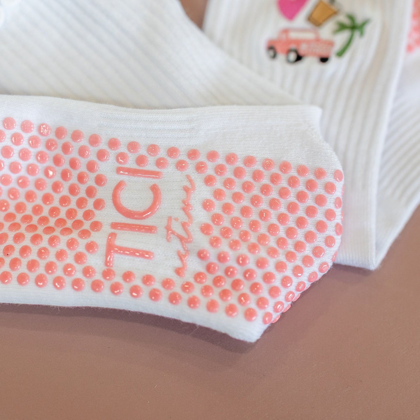 tici active grip socks pilates socks pink