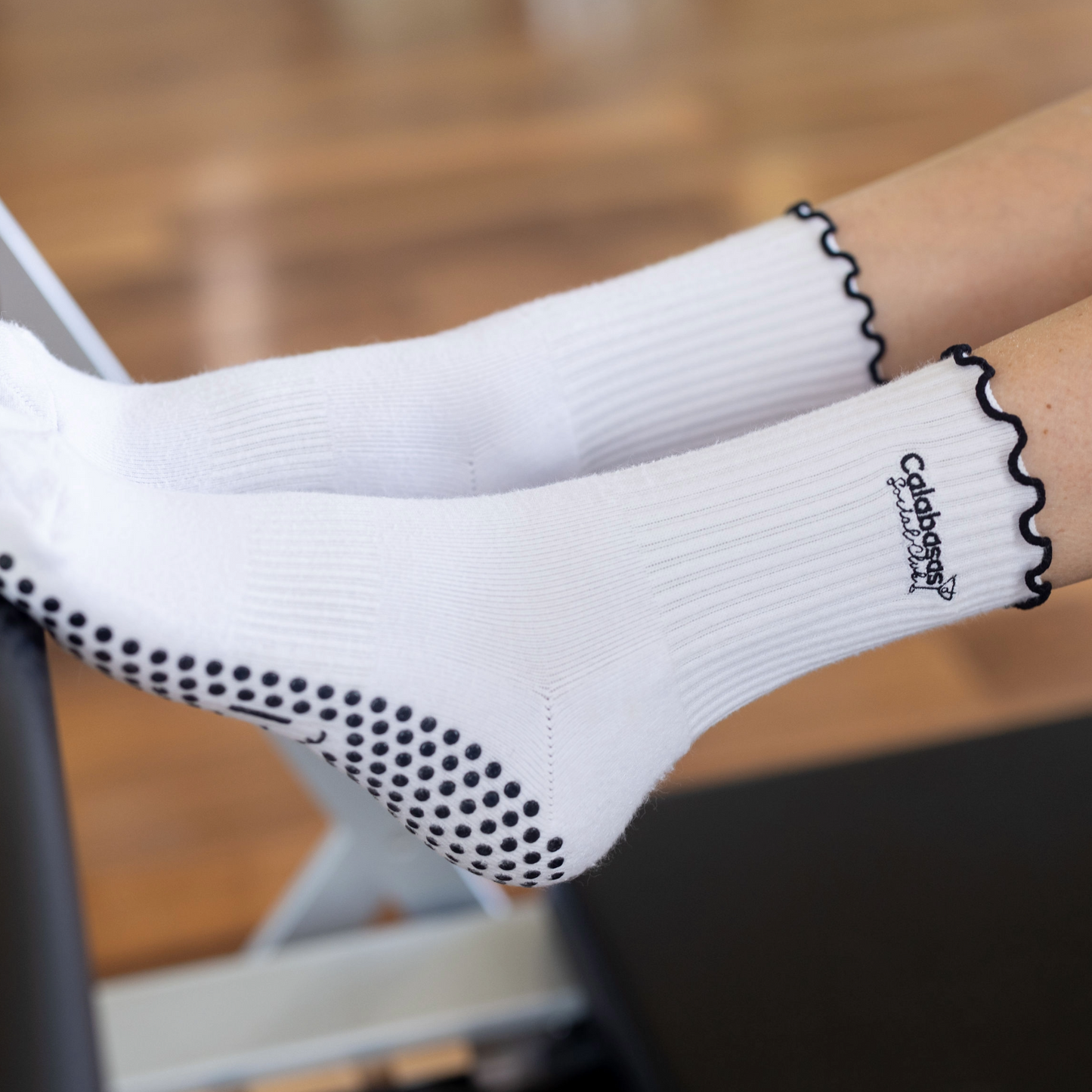 tici active grip socks pilates socks calabasas social club martini california black and white