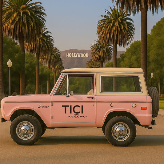 tici active pink vintage bronco, calabasas, malibu, grip socks, grippy socks, pilates socks, 