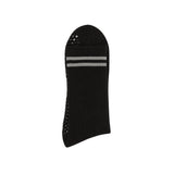black grip socks with black grips and gray stripes