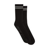 black grip socks with black grips and gray stripes