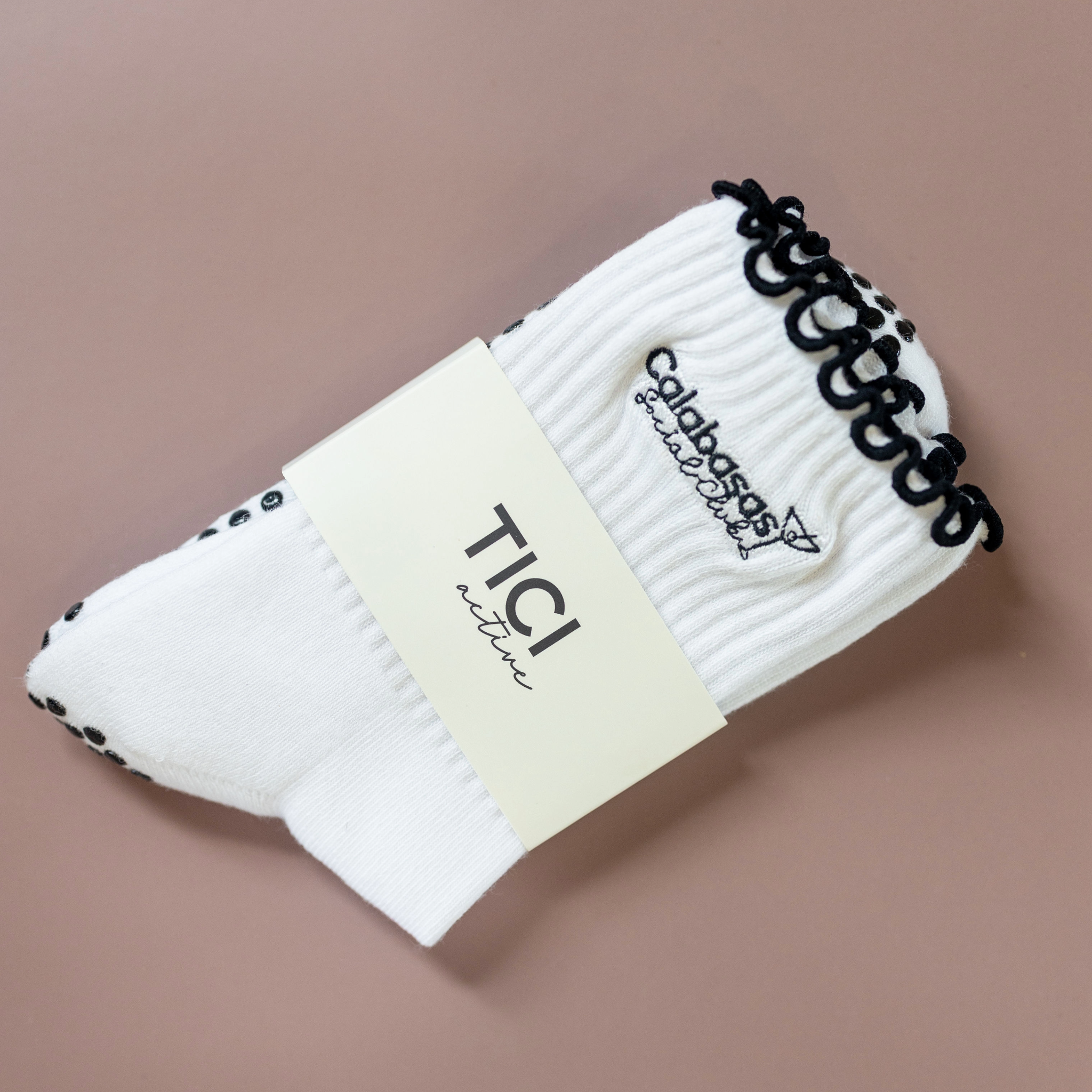 Tici active calabasas social club grip socks pilates black socks california 